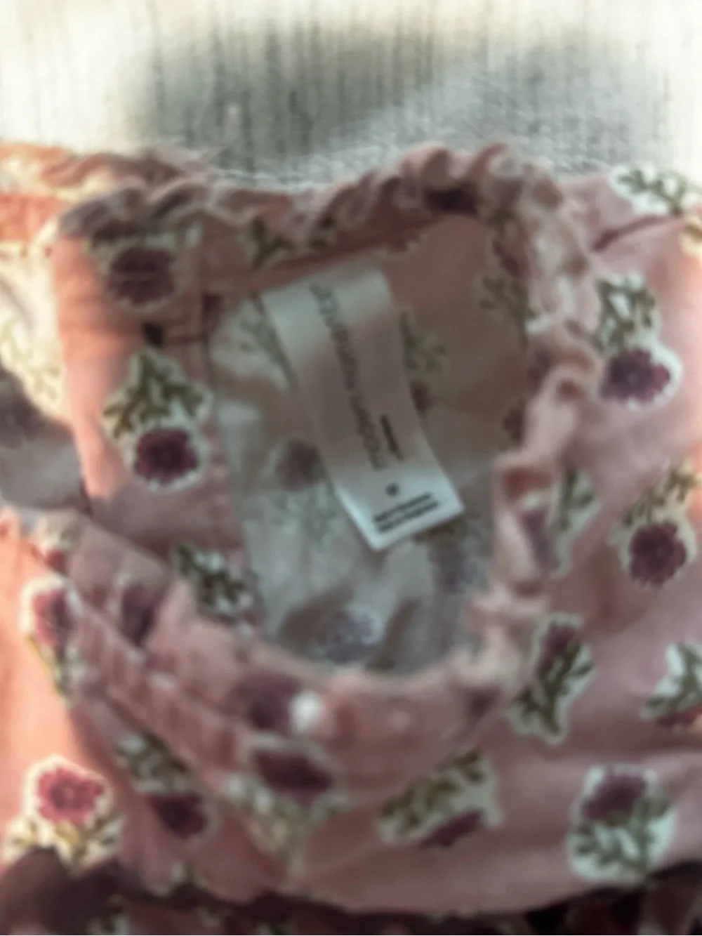 Mauve Floral Tiered Long Sleeve Dress